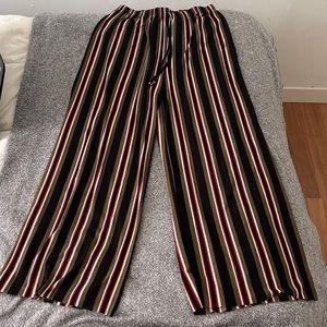 Classy High Waist Vertical Striped Flare Leg Pants